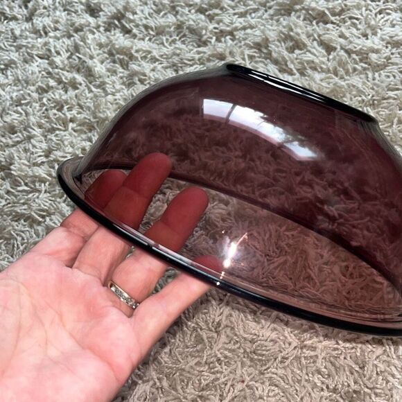 Vintage Pyrex CRANBERRY Purple Glass 2.5L MIXING 10" Nesting Bowl #325 USA - Picture 10 of 12